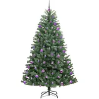 vidaXL Kunstmatige Hinged Kerstboom Groen 180 cm PVC en Metalen