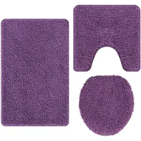 vidaXL Antislip Badmat Set 3 pcs Paars PP