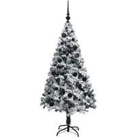 vidaXL Kunstkerstboom met 150 LED Wit 150 cm PVC en Staal en Kunststof