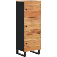 vidaXL Hoge kast met 3 deuren 40x33x110 cm massief acaciahout en ijzer