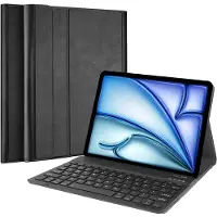 Just in Case Premium toetsenbord boekhoes (Eng. Int., iPad Air 11 2024 (M2)), Tablet toetsenbord, Zwart