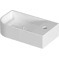 Ink Concept R Trevi Fontein Afgerond 40x22x10cm Keramiek - Links - 1 Kraangat - Glans Wit - 8718835405281 - Rechthoekig / 1 Ronde Hoek - Wastafels,