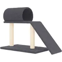 Syfax Kattenmeubel met tunnel en ladder 55,5 cm donkergrijs