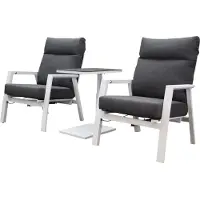 AVH-Collectie Vegas Tracy lounge balkonset 3 delig verstelbaar wit aluminium