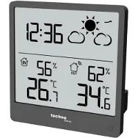 Technoline WS9138 draadloos weerstation, meting van binnentemperatuur en buitentemperatuur, luchtvochtigheid, compact formaat: 90x93 mm