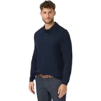 Brax polo lange mouw donkerblauw effen