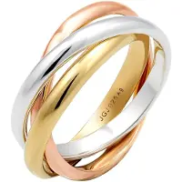 Elli Ring 'Trio' goud / rose-goud / zilver