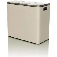Hjh OFFICE Afvalverzamelaar / afvalscheidingssysteem Clean 9 - 54L (3x18L) staal beige