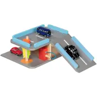 Goki Houten speelgoed - Parkeergarage Stad - Met Tankstation En Carwash - 22X33X11,5Cm - 3 Jaar
