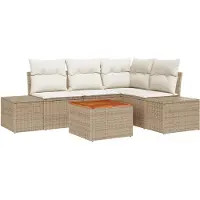 vidaXL Tuinbank Set 5 st Beige en Crème poly rattan