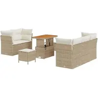 vidaXL Tuinbank Set 8 st 5-Aantal zitplaatsen Beige en Crème