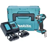 Makita DTD 173 SYJ accu-slagmoersleutel 18 V 180 Nm 1/4" borstelloos + 2x oplaadbare accu 1,5 Ah + lader + Makpac