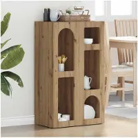vidaXL Dressoir ELST Artisan Eiken 59 x 35 x 100,5 cm Bewerkt hout