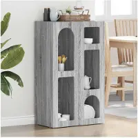 vidaXL Dressoir ELST Grijs Sonoma 59 x 35 x 100,5 cm Bewerkt hout