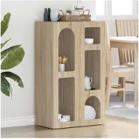 vidaXL Dressoir ELST Sonoma Eik 59 x 35 x 100,5 cm Bewerkt hout