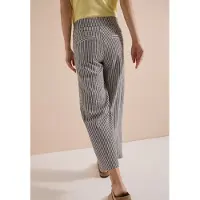 Cecil Dames 7/8 Wide Leg broek in seersucker stof - Bruin - M