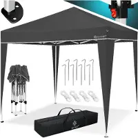 Kesser Partytent 3x3m Paviljoen Easy Up - Feesttent met Draagtas Waterdicht Opvouwbaar - Antraciet