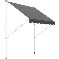 Outsunny Zonnescherm telescopisch vast te klemmen grijs 300 x 150cm
