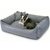 4L Textil Teo Kattenbed, wollige kattenmand, kattensofa, behaaglijk hondenbed voor kleine honden, kattenmand, wasbaar, hondenmand voor puppy's, grafiet, 60 x 40 cm, donkergrijs