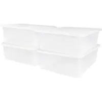 Iris Cristalbox Opbergbox - 28L - Kunststof - Transparant - Set van 4