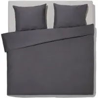 HEMA Dekbedovertrek 240x200/220cm hotel katoen percal donkergrijs (donkergrijs)