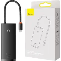Baseus - Lite - Series multifunctionele USB Type C HUB - 2 - x - USB - 3.0 / USB - Type - C - PD / HDMI - 1.4 / SD/TF - zwart - (WKQX050101)