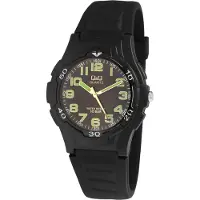 Q&Q VP58J002Y - Horloge - Sport - Analoog - Unisex - Plastic band - Rond - Cijfers - Kunststof - Zwart - Wit - 10 ATM