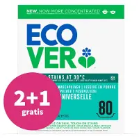 Ecover 2+1 Gratis: Waspoeder Universal 80 Wasbeurten 4 Kg