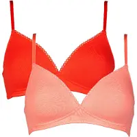 MY BASIC 2-pack Dames Beha - Koraal/Rood - Maat 65AA