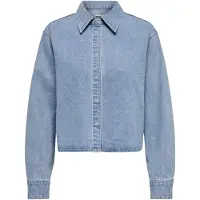 ONLY Shirt 'ONLMAGGIEMAY L/S RHINEST DNM SHIRT CAMICIA JEANS' lichtblauw