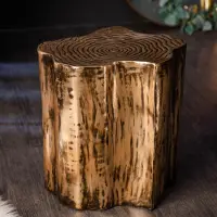 Invicta Extravagante bijzettafel ORGANIC ORIENT 45cm goudkleurig metalen boomstamontwerp - 40898