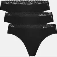 Bamboo Basics string Amber met bamboe (set van 3) zwart female | Maat: M