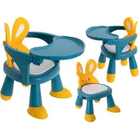 Ikonka Eet- en speeltafelstoel geel en blauw