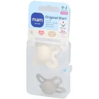 Mam Original Start siliconenfopspeen 0-2 maanden, unisex 2 St Fopspeen