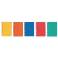 Ursus Style Collegeblok A7 Geruit Bindrug Karton Kleurenassortiment Geperforeerd 96 Pagina's 10 Stuks à 48 Vellen