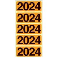 Bene zelfklevende jaartal rugetiketten 2024 Oranje 48 x 19 mm Pak van 100