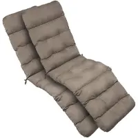 Beautissu Flair DC Deckchair Kussen Set 2x 200x50x8 cm Taupe – Ligstoelkussen