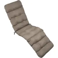Beautissu Flair DC Deckchair Kussen 200x50x8 cm Taupe – Ligstoelkussen