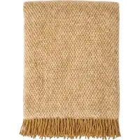 Scandi Living Sandstone wollen plaid 130x180 cm Mosterd