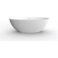 Wiesbaden Vrijstaand ligbad chiek ovaal 165x75 cm solid surface mat wit
