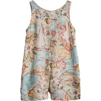 Next Jumpsuit 'N. Premium' beige / lichtblauw / olijfgroen / mandarijn