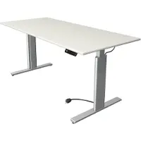 Kerkmann Büromöbelfabrik Move 3 Tube Zit-sta-bureau Rechthoekig Wit T-Voet 1.800 (B) x 800 (D) x 1.200 (H) mm