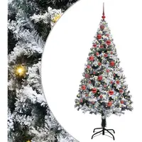 vidaXL Kunstkerstboom met 150 LED Wit 150 cm PVC en Staal en Kunststof