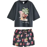 Next Korte pyjama navy / groen / oranje / pink