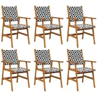 vidaXL Tuinstoelen 6 stuks massief acaciahout