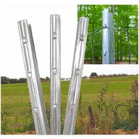 TRUTZHOLM 40x Z-Profiel Afrasteringspaal 215 cm - Gegalvaniseerd - Bosprofiel Wildrasters incl Haken Wildpaal Set