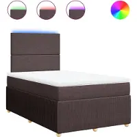 vidaXL Boxspring met matras stof donkerbruin 120x190 cm