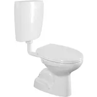 Creavit Kortgekoppeld toilet, dubbele spoelplaat 4,5/6l, wit