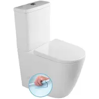 Sapho Turku Rimless Comfort Hoogte Kortgekoppeld Toilet, wit