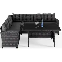 Casaria Polyrotan Loungeset Lissabon Grijs/Antraciet